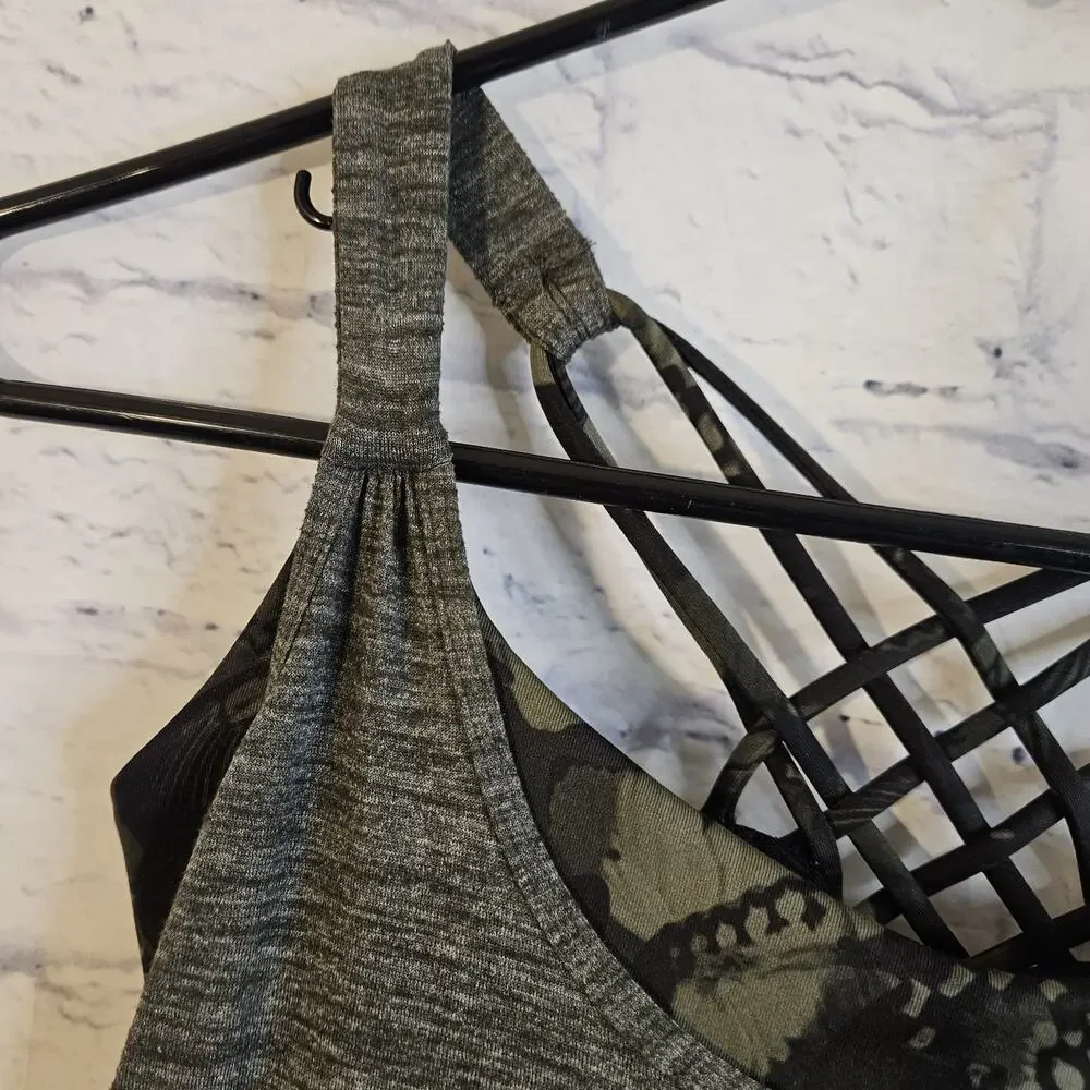Lululemon Slay The Studio 2-In-1 Tank Gray Marled Athletic Size 4